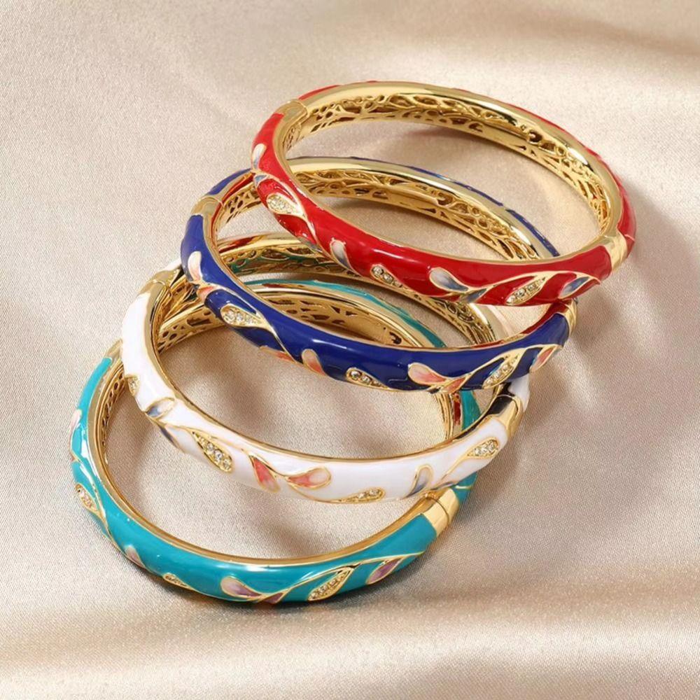Tradiční Vintage Cloisonné Náramek Dvojitý Náramek Dámský Náramek na Ruku Šperky Dárky