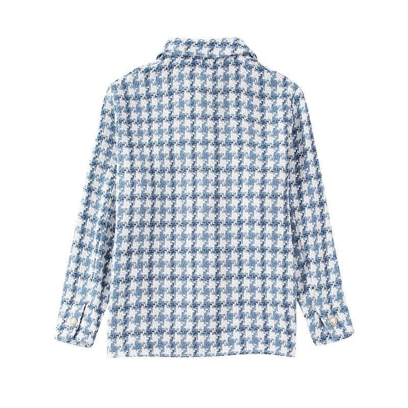 Ur New Women's Artificial Pearl Button Texture Shirt