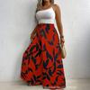 Women’s Loose Fit Printed Wide Leg Palazzo Pants with Elastic Waistband and Flowing Skirt Style Comfortable Design