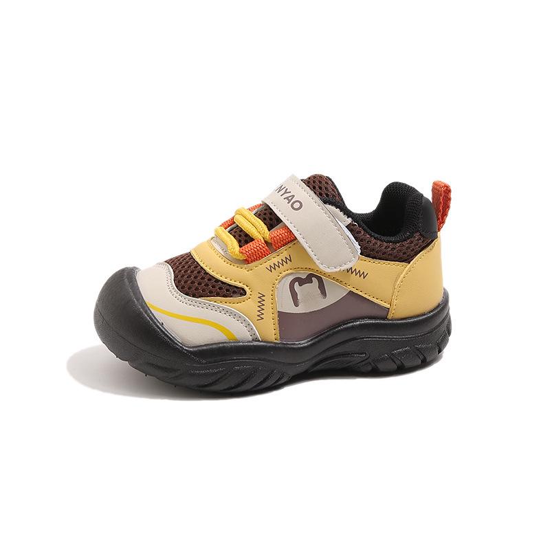 

Kids Breathable Soft Sole Running Shoes - Spring/Autumn 2025, Durable Outdoor Sports Sneakers for Boys and Girls Size 25: Inner Length 15.6cm коричневий/жовтий
