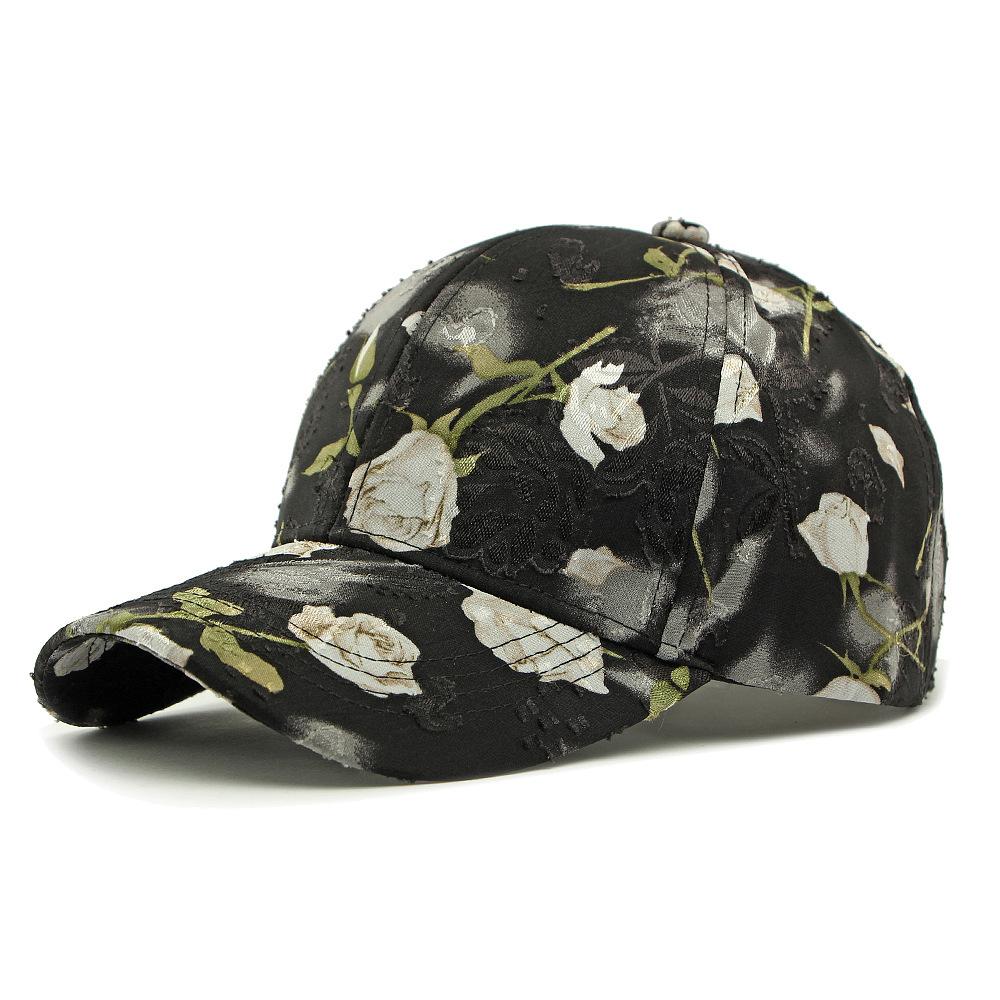 Printed Flower Baseball Cap Women's Spring Summer Outdoor Sun Visor Cap