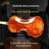 Hand-Carved Violin: High-Quality Maple Back, Spruce Top, Ebony Fittings, Teacher-Recommended for a Soulful Sound.