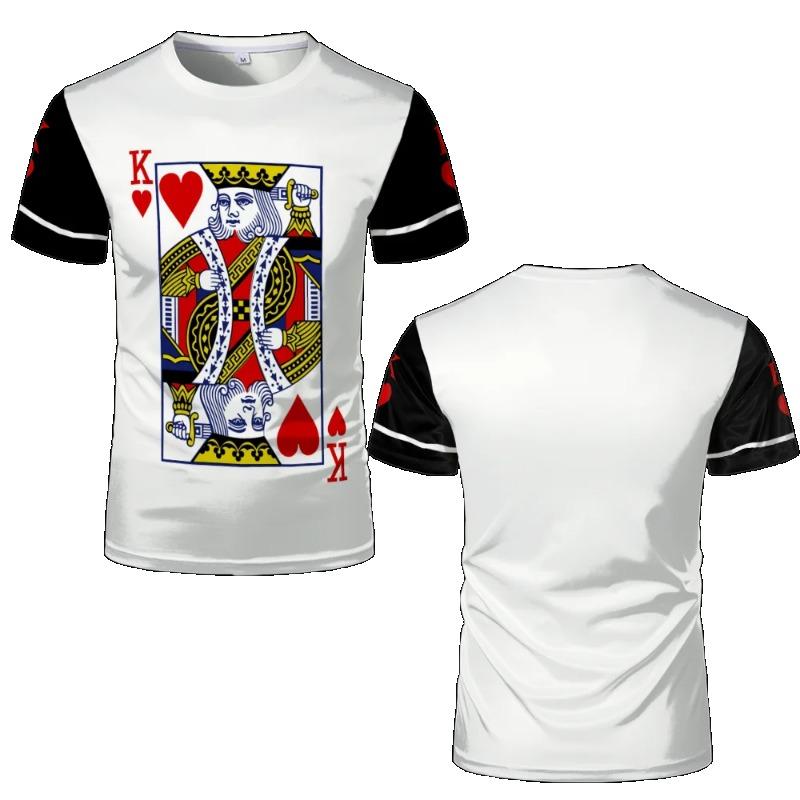 

Poker Graphic T Shirts Fashion Heart 3D Printed Men s Round Neck Tops Street Hip Hop Loose Casual Unisex Short Sleeve Clothes L