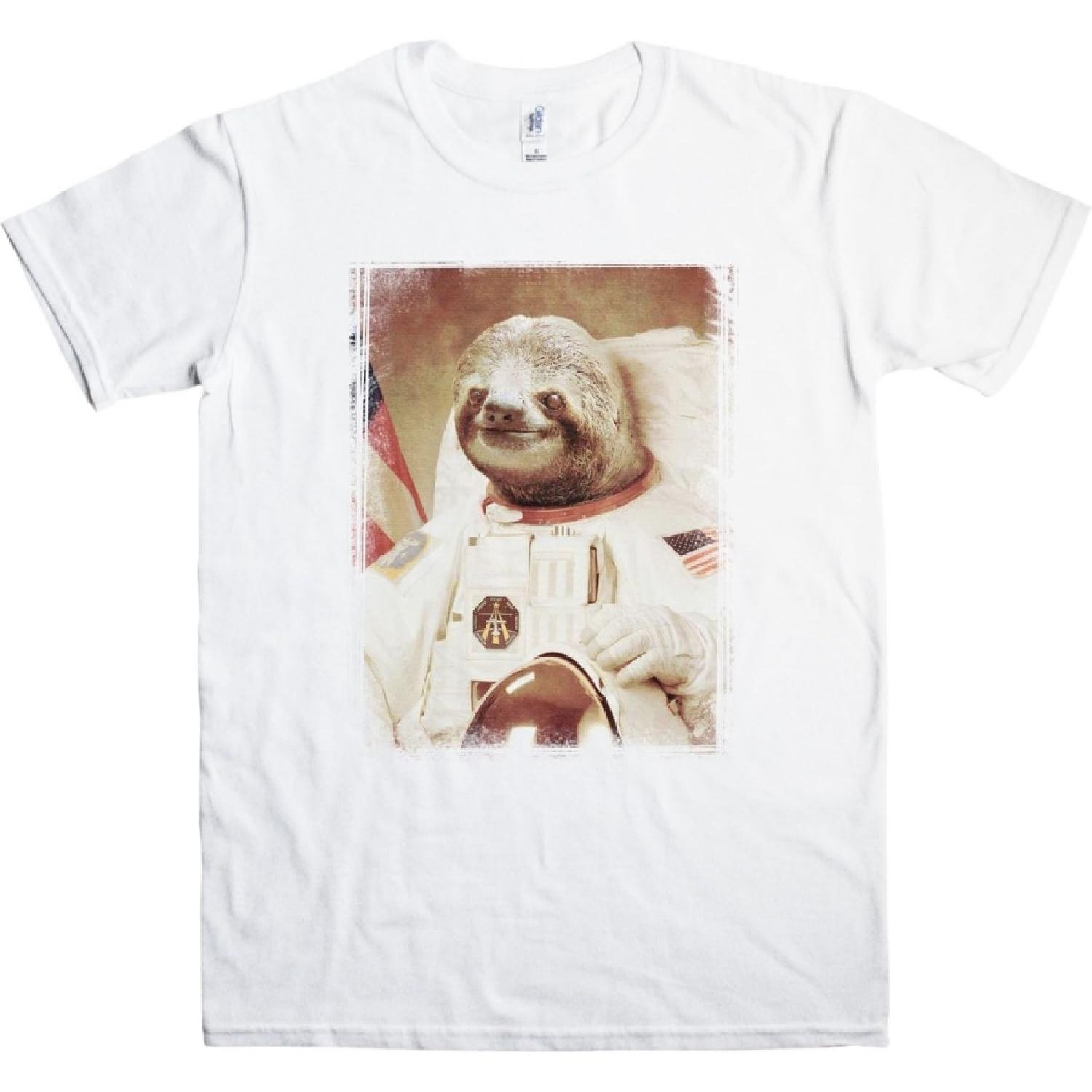Refugeek Tees Mens Astronaut Sloth T Shirt - White - Small XXXXXL белый