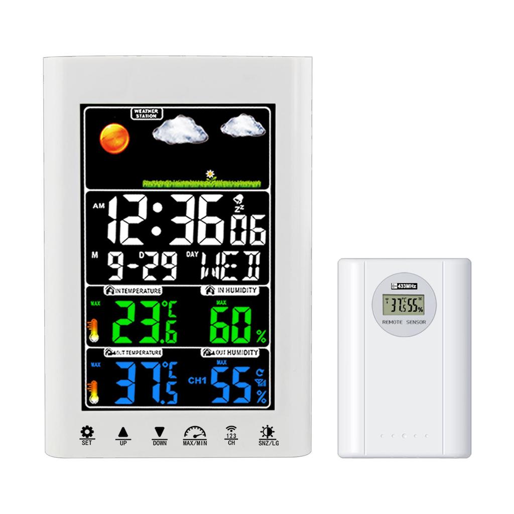 Hochauflösende Wettervorhersageuhr mit Temperatur- und Feuchtigkeitsüberwachung
