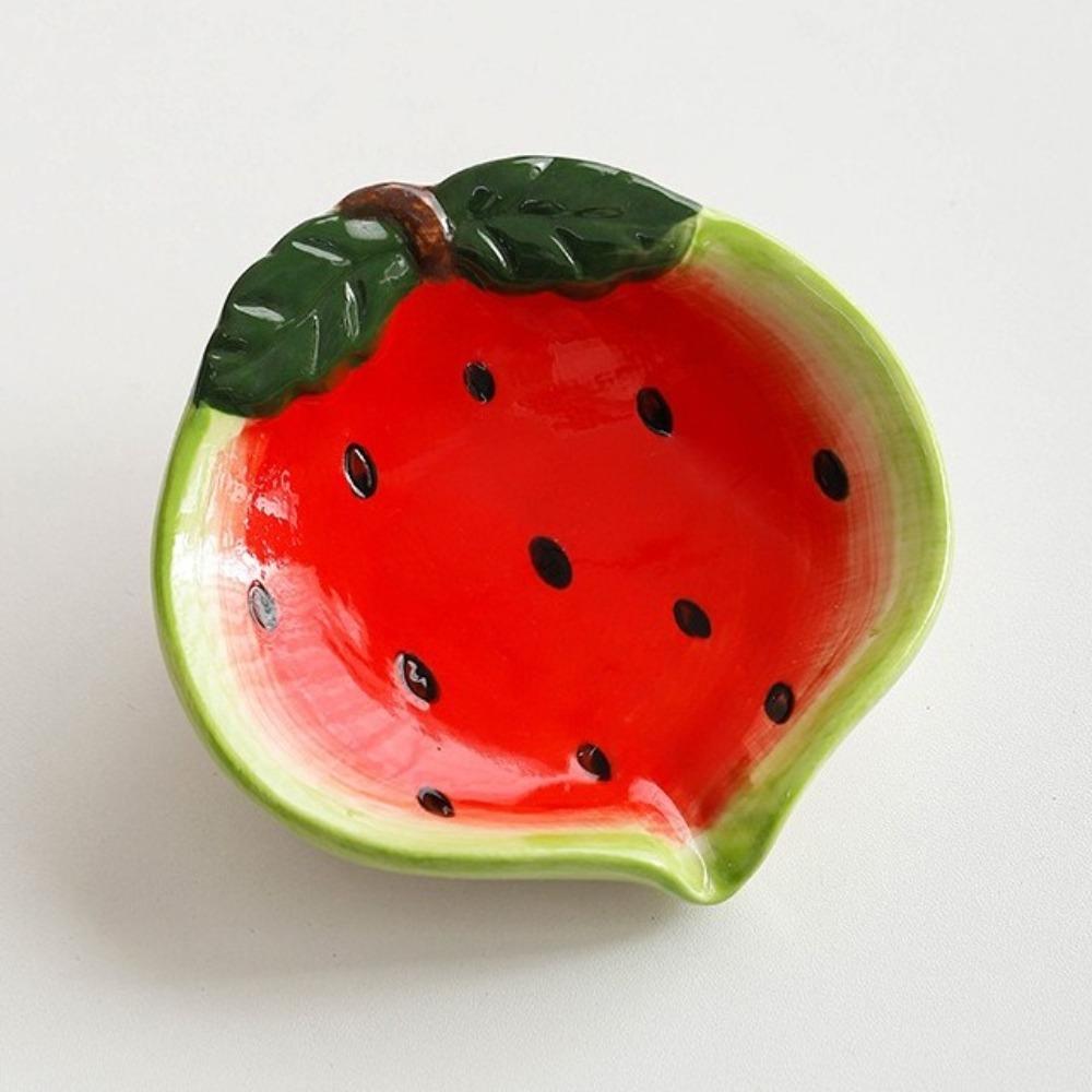 Cute Soap Storage Box Strawberry Soap Tray Decorative Desktop Ornament Ceramic Soap Box  Girls Gift