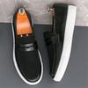 Neue Wildleder Schwarz Braun Slip-on Plateau Schuhe für Herren Marke Designer Bequeme Penny Loafer Männlich Schuhe Mann