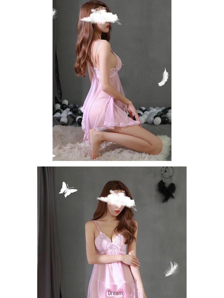 Lenjerie de corp fermecătoare cu bretele din dantelă: Pijamale cu deschidere ușoară, fără zona intimă, pentru femei