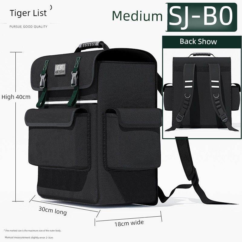 

Tiger List Backpack Durable Backpack Electrician Special Multi-Functional Repair Bag Canvas Storage Portable [Medium] SJ-B0 thickened canvas shoulder