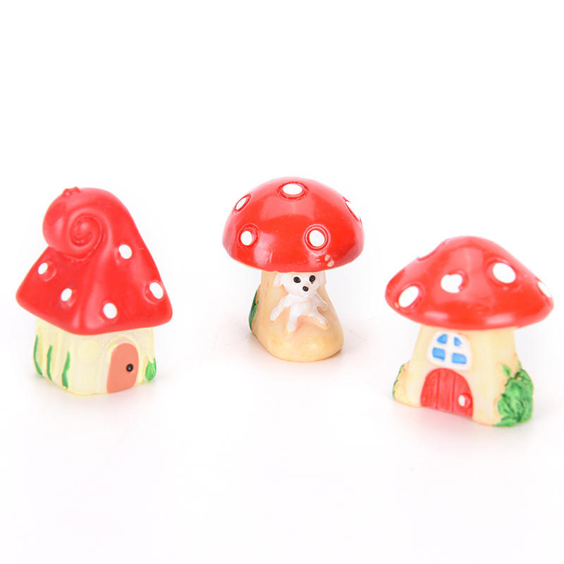 Good Mushroom House Resin Figurine Craft Plant Pot Fairy Garden Decor Garden Ornament