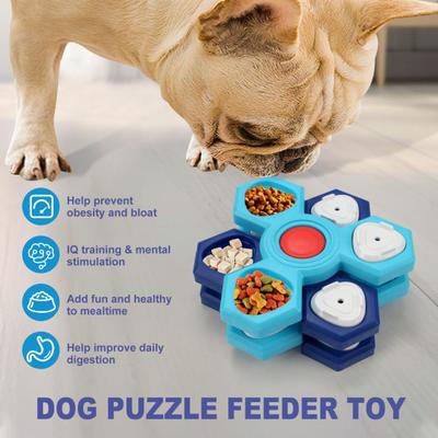 Interactive Puzzle Slow Feeder Enrichment Toy for IQ Training Entertainment Spinning 2/3/4 Layer Treat Dispenser for Small Medium Large Dogs