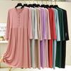 TRTRO Plus Size One Size Fits Women's Nightgown, Pajamas, Loungewear, Maternity, Nursing, (Long Sleeve/Black, All)