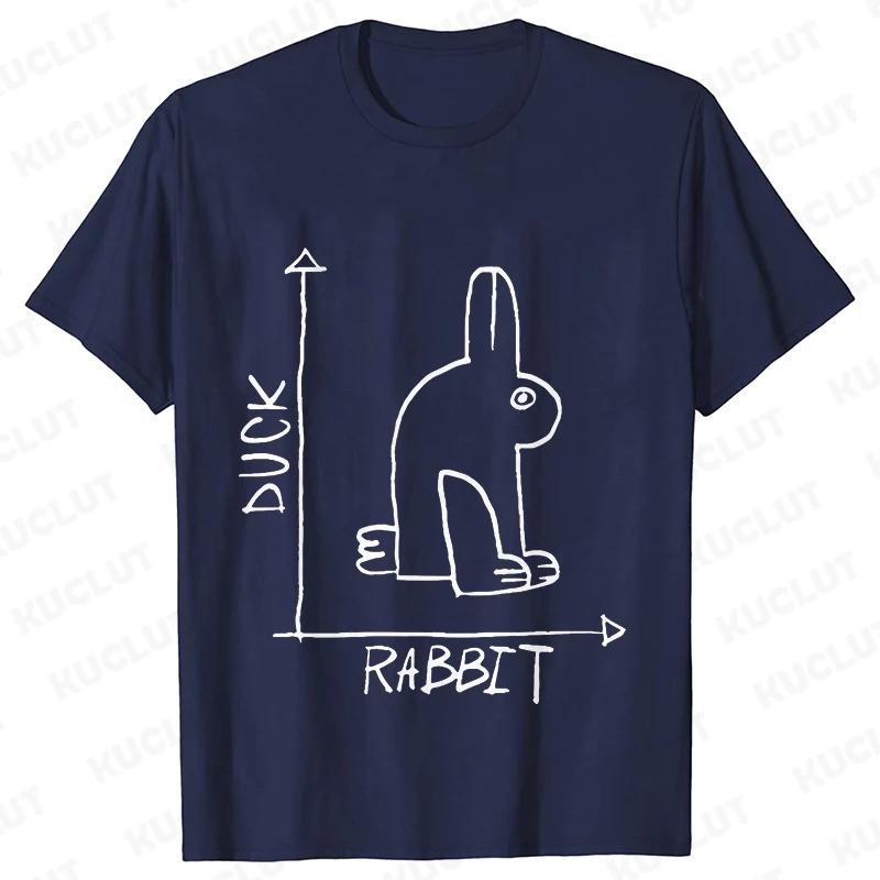 Duck Rabbit Fun Math T Shirt Birthday Gift for Men Funny Adult T-Shirt Men Short Sleeve Tshirt Men Funny Graphic Tee Shirt Tops