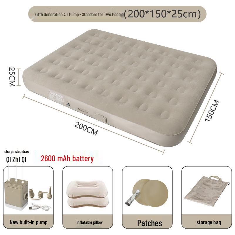 Outdoor Camping Inflatable Air Mattress with Built-in Pump