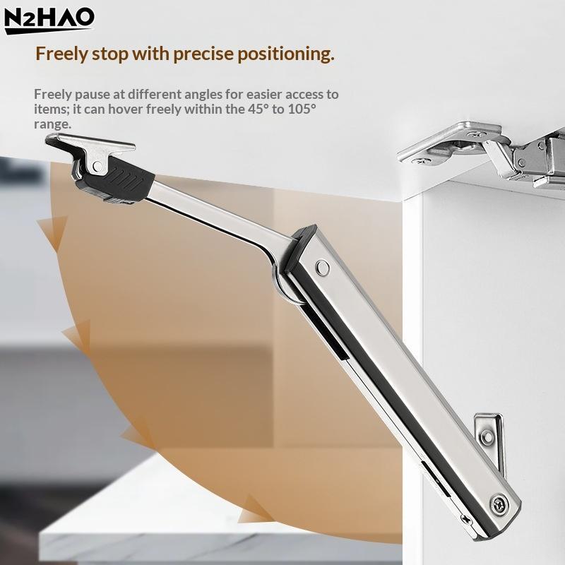 Cold Rolled Steel Kitchen Cabinet Hydraulic Hinge Heavy Duty Adjustable Door Support Soft Close Lift Up Randomly Stop