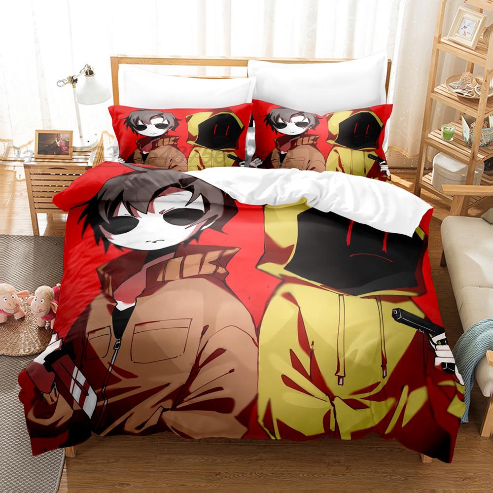 Creepypasta Bedding Set Single Twin Full Queen King Size Bed Set Adult Kid Bedroom Duvet Cover Sets 3D Print Anime Bed Sheet Set