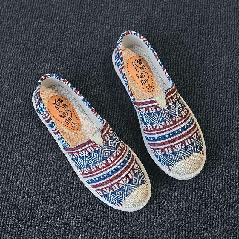Old Beijing Cloth Shoes Women's One-pedal Lazy Fisherman Shoes Canvas Shoes New Spring and Autumn Summer Breathable Flats