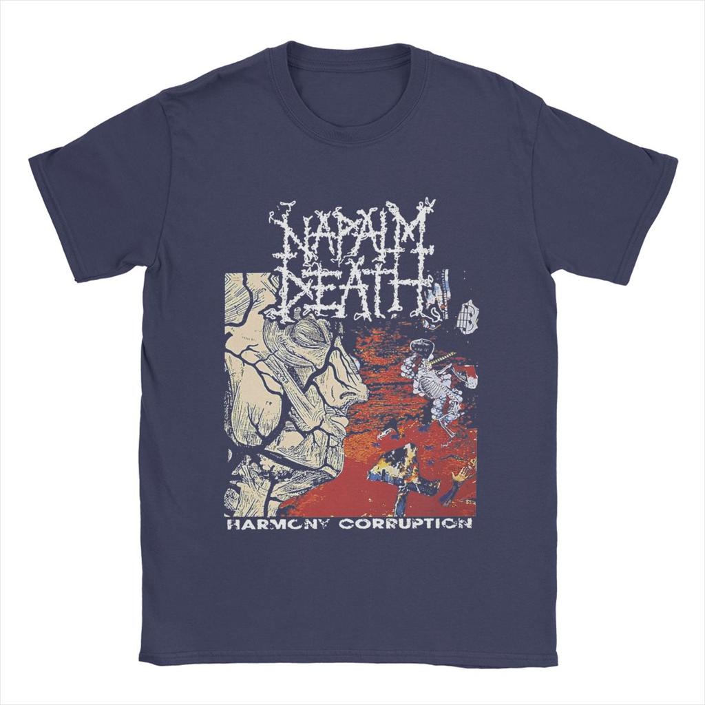 Napalm Death T-Shirt for Men Band Vintage Pure Cotton Tees Crew Neck Short Sleeve T Shirt 4XL 5XL Tops