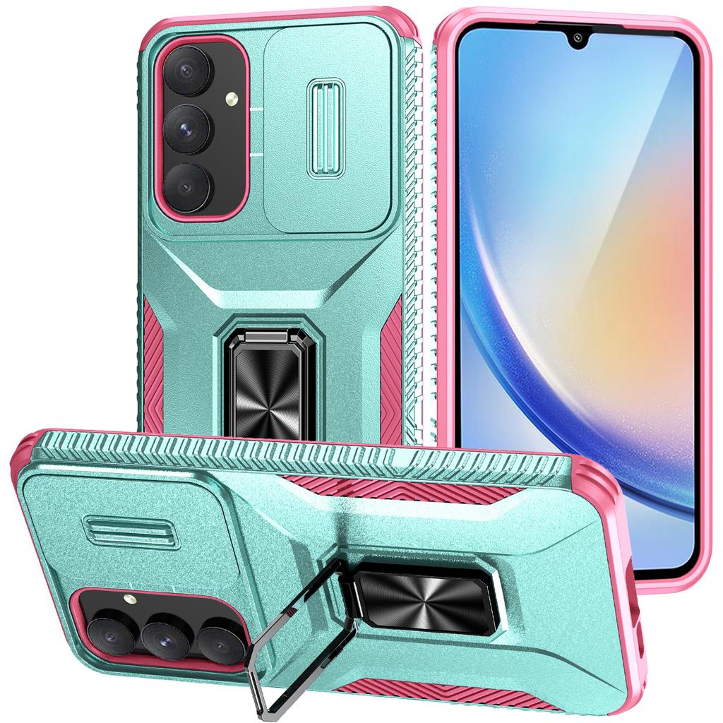 For Samsung Galaxy A35 5G Case TPU+PC Phone Cover with Kickstand/Lens Guard