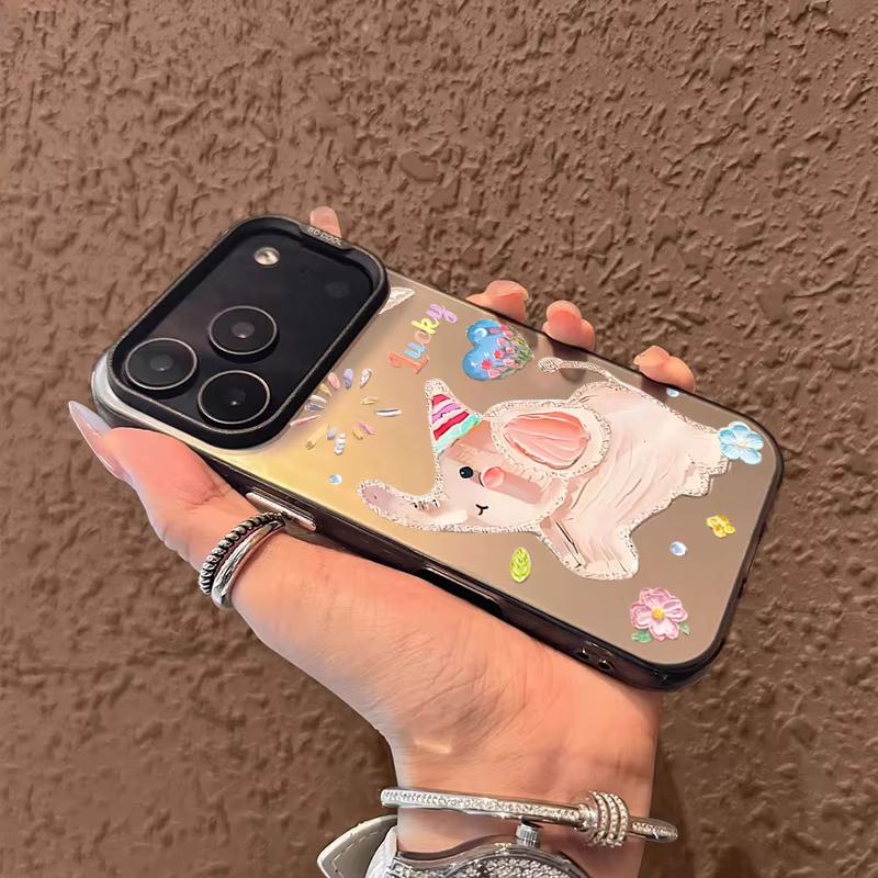 Phone Case For iPhone 17 16 15 14 13 12 11 Pro Max 17 Air 16E XR XS X 7 8 Plus Oil Painting Elephant Shockproof Silicone Cover
