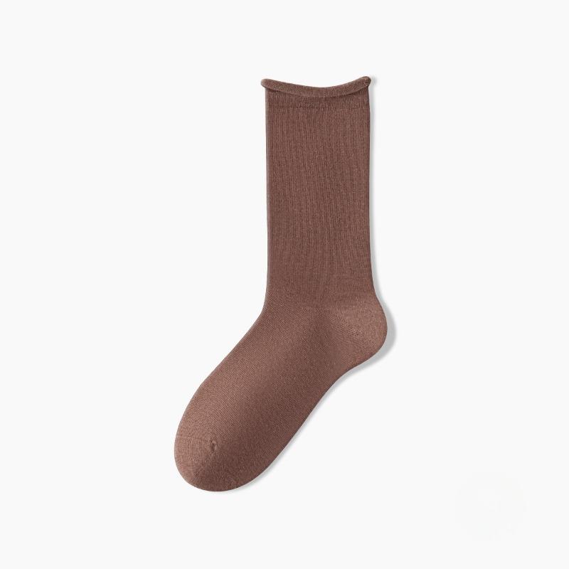 Female Spring and Autumn New Pure Cotton Moon Son Boneless Tube Socks
