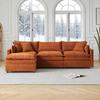 Ultra-weiches Modulsofa, aus Chenille und Massivholz, schneller Aufbau