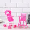 Miniature Baby Stroller For Dolls Accessories Dollhouse Furniture Plastic Mini Dining Chair Infant Carts Girls Pretend Toys