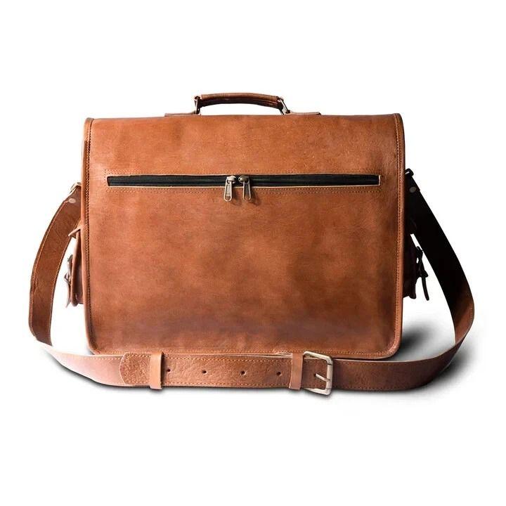 Genuine Vintage Brown Leather Messenger Bag Shoulder Laptop Bag Briefcase