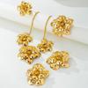 Retro Style Metal Flower Jewelry Set European Style Exaggerated Retro Jewelry  For Ladies