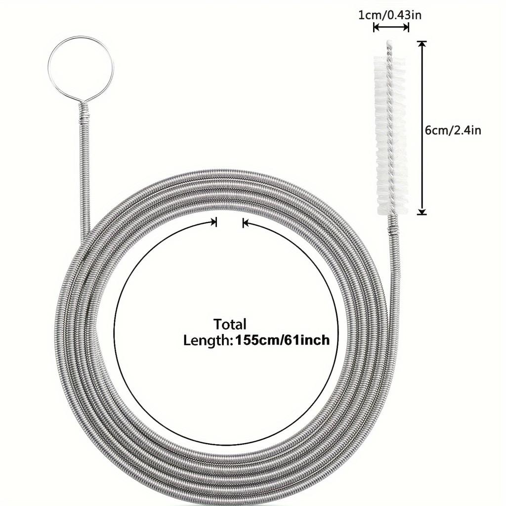 4 Stück lange Abflussbürsten. Sie sind flexible Rohrreinigungsbürsten, ultradünne Reinigungsbürsten und Schlauchreinigungsbürsten