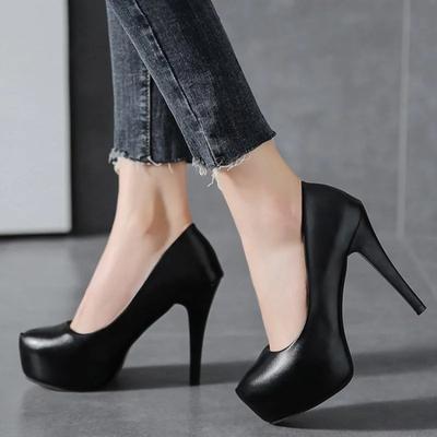 2024 2024 High Heels Damen Stiletto Princess Wasserdichte Plattform Nachtclub Super Pumps Einzelarbeitsschuhe Schwarze Damen Hochzeitsschuhe