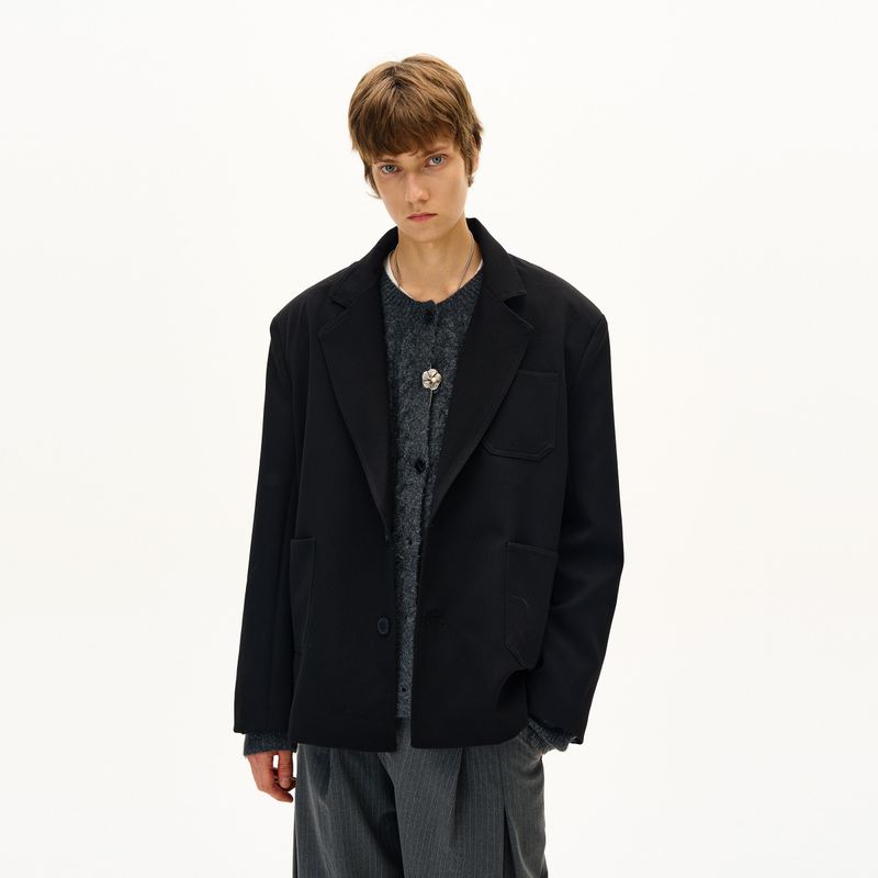 Madwitch American Minimalist Design Casual Blazer for Men and Women, Loose Fit, High-End Solid Color Suit