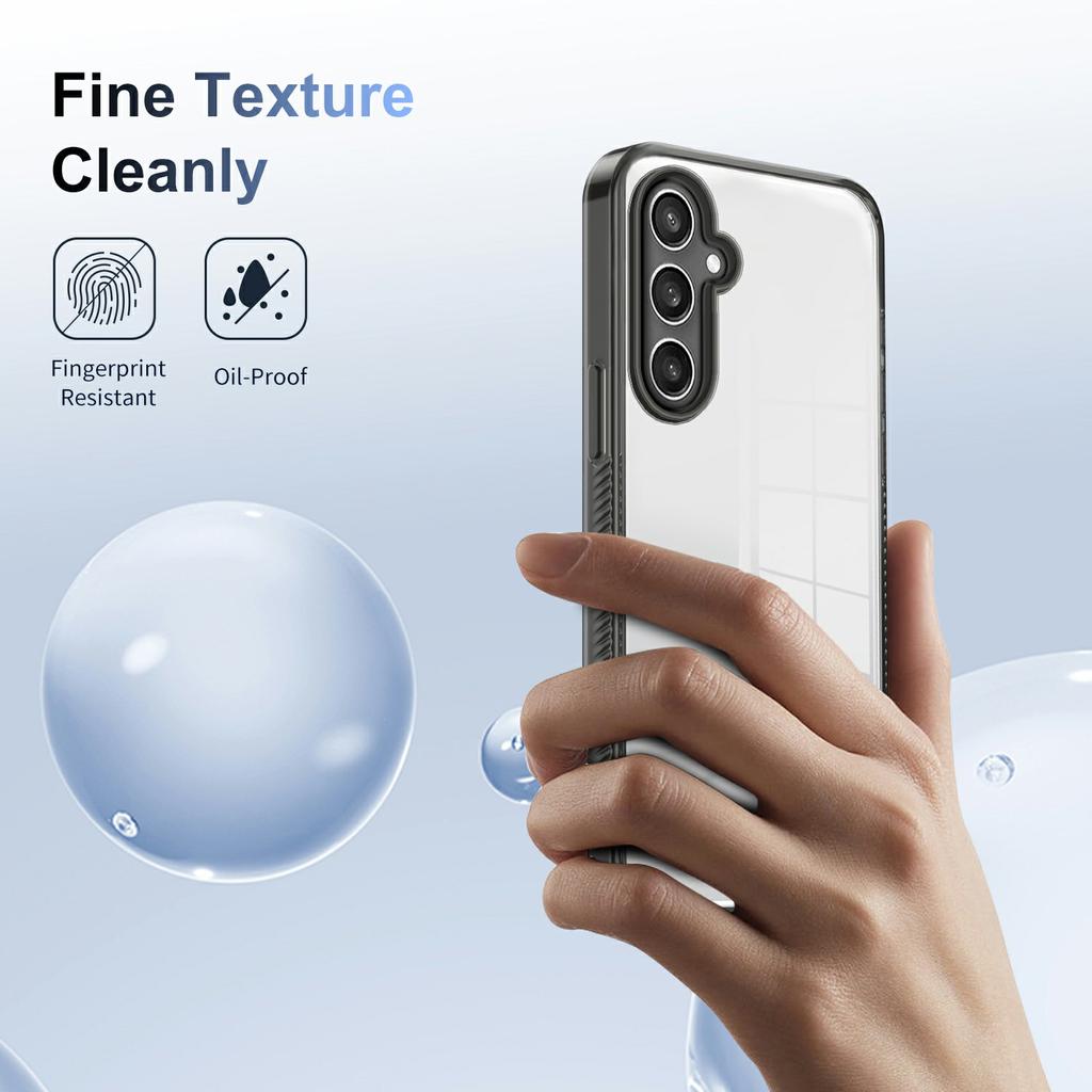 For Samsung Galaxy S24+ Clear Phone Case TPU PC Anti-Slip Drop-Proof Back Cover