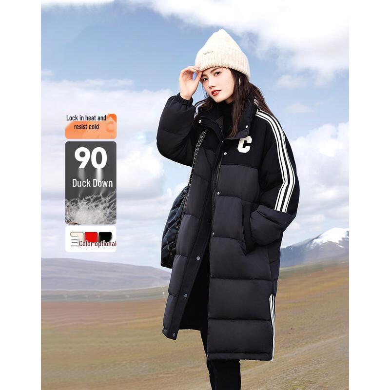 Damen 90% Entendaunen Lange Pufferjacke