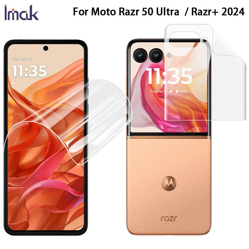 For Moto Razr 50 Ultra / Moto Razr+ 2024 Glass IMAK Hydrogel Film 4th Generation Main Screen + Second Screen 1 Set Package