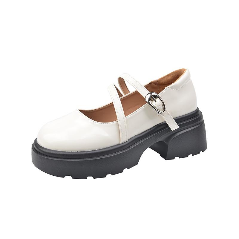 College Style Casual Tide with Platform Loafer Small Leather Shoes Women's New Spring Retro Style Mary Jane Shoes