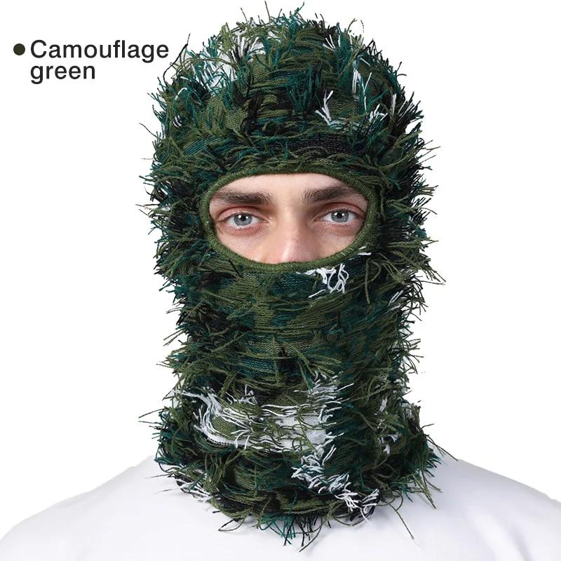 Used Balaclava Skimaske, Shiesty Yeat Airsoft Custom Camouflage Gestrickte Gesichtsmaske für Männer/Frauen