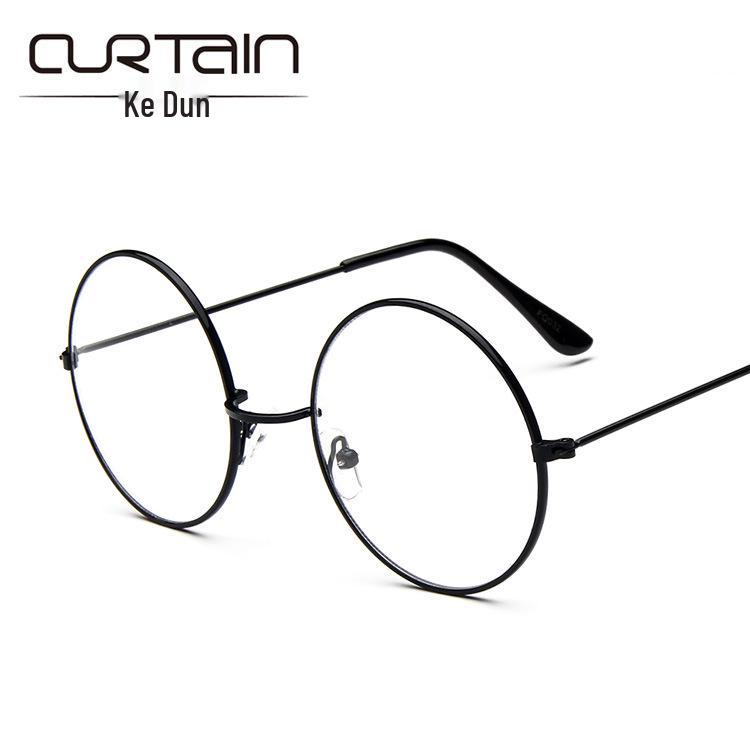 2016 Retro Korean-Style Round Metal Eyeglass Frame with Plain Lenses