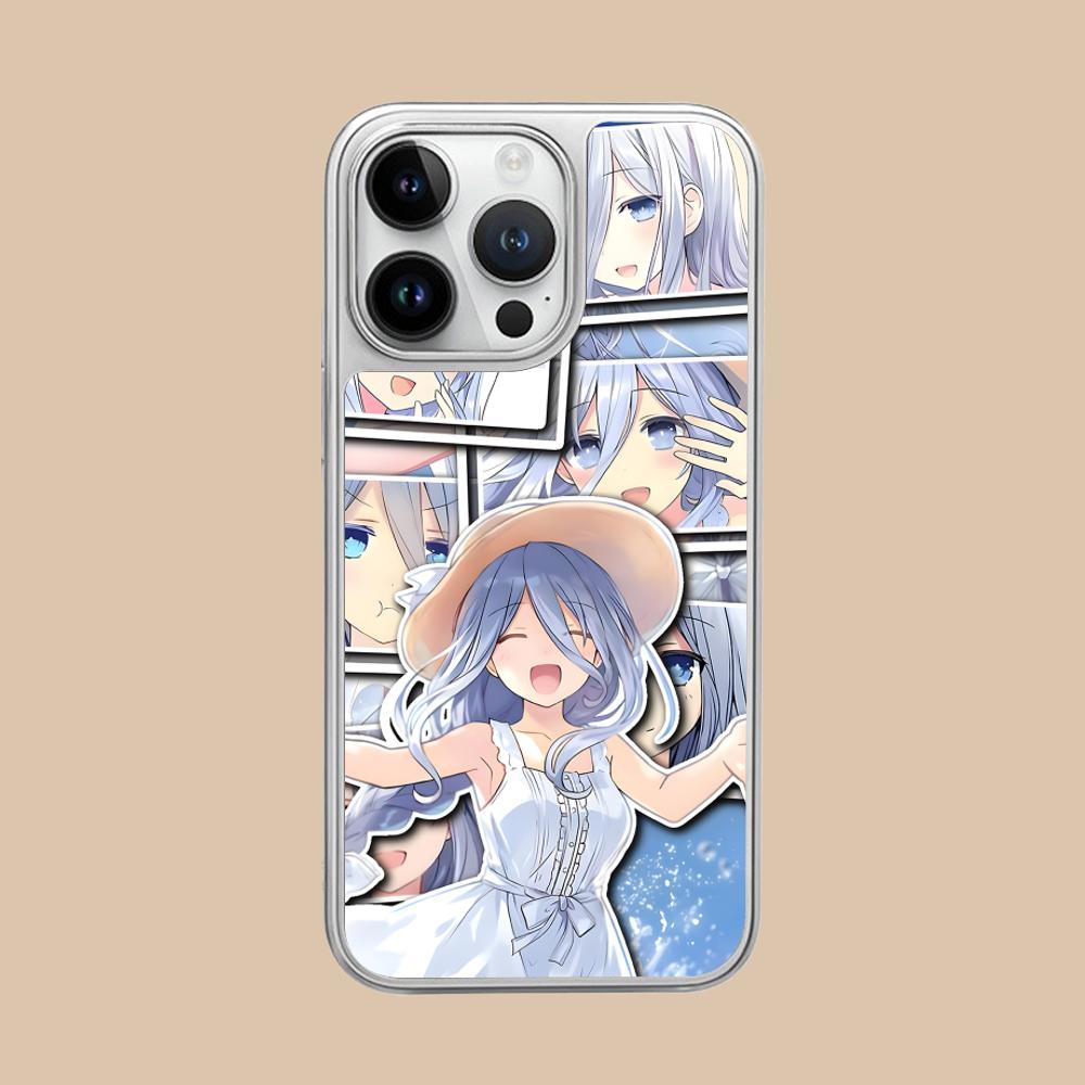 Date a Live Mio Takamiya Phone Case for iPhone 17 16 15 14 13 12 11 Air Pro Max Plus Silver Plating Colorful Cover Luxury Pretty iPhone 11