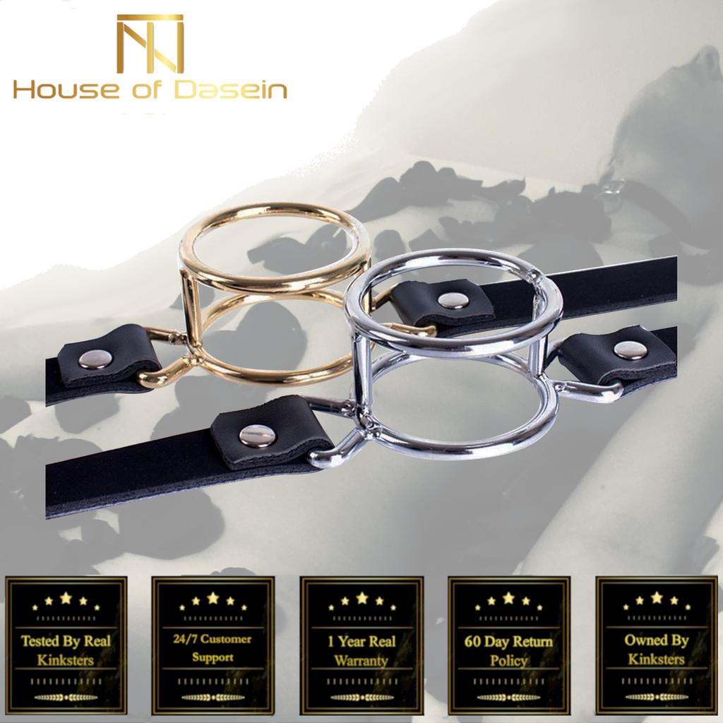 Metal Double Ring Open Mouth Gag Slave Fetish   Restraints Gags