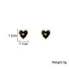 Temperament Black Heart Rhinestone Stud Earrings for Women Crystal Personality Unique Ear Wedding Jewelry