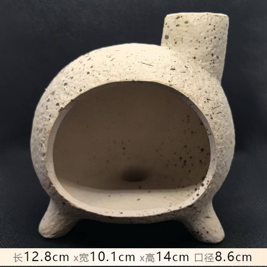 Handmade Ceramic Tabletop Chimney Incense Burner Painted  Chiminea For Incense Cones Charcoal Sage or Palo Santo Burning Holder