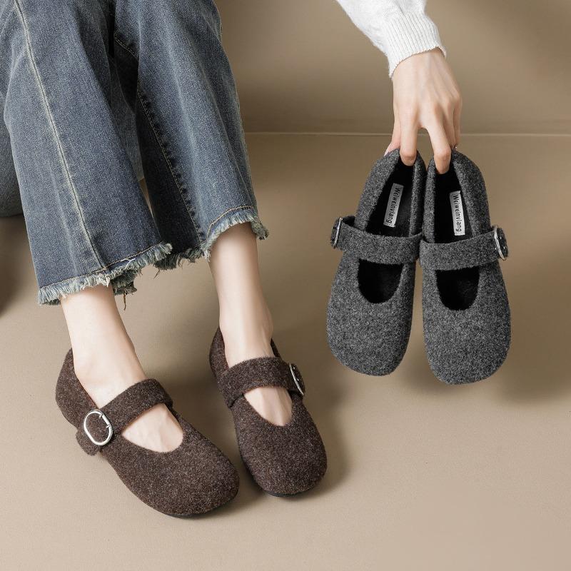Anti-slip Fleece Warm Single Shoes, Women's Shoes, One-shoulder Shoes