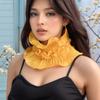 Spring Summer Floral Lace Trim Polyester Neck Scarf Versatile Women's Shirt Collar Design with Ruffled Edge for Stylish