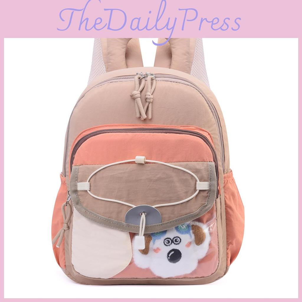 Childrens Simple Color Block Backpack With Oxford Material For Education And Outings