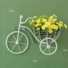 Metall Fahrrad Blumenkorb Wandkunst Wandhalterung Hängender Blumenständer Einzigartige Kunstornamente Klassischer Retro-Stil für Heimdekoration