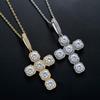 Mens Oversized Solid Cross Pendant Necklace With Full Zirconia Stones 87mm Hip Hop Chain Jewelry