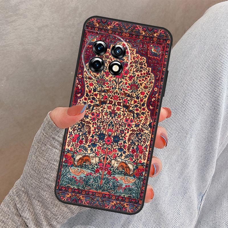 Retro Ethnic Carpets Turkish Rug Cover For OnePlus 13R 13 12 12R 11 10 Pro 8T 10T OnePlus Nord 4 CE 2 3 Lite N10 N20 N30 Case