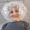 Halloweenová realistická maska staré dámy s parukou Kostýmová párty Pokrývka hlavy Bělovlasý starý muž Dáma Latexová maska s pohyblivými ústy