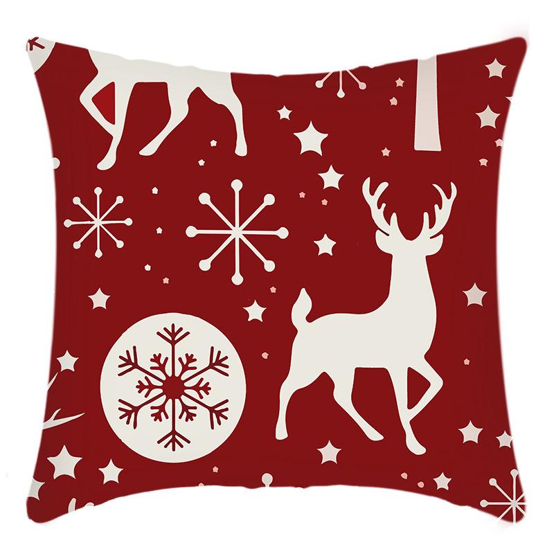 Christmas Pillow Red Christmas Tree Snowflake Home Decoration Pillow Cover